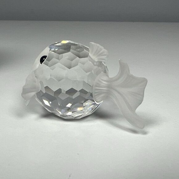 Swarovski Crystal Mini Blow Fish Puffer 7644 Figurine Austria With Box - B - Picture 4 of 7
